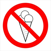 Samolepka zákaz zmrzlina 10x10cm       •