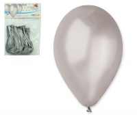 Balónek 10ks Metal stříbrný